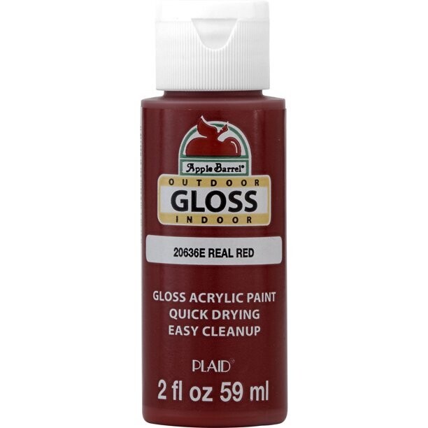 Apple Barrel Gloss Acrylic Craft Paint, 2oz bottles     Real Red