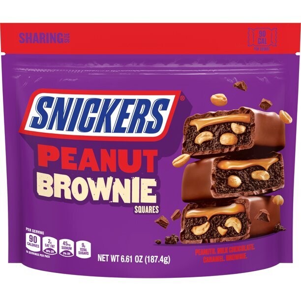 Share Pack    Snickers Peanut Brownie Squares