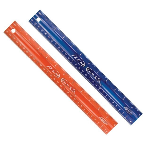 12" flexible plastic ruler