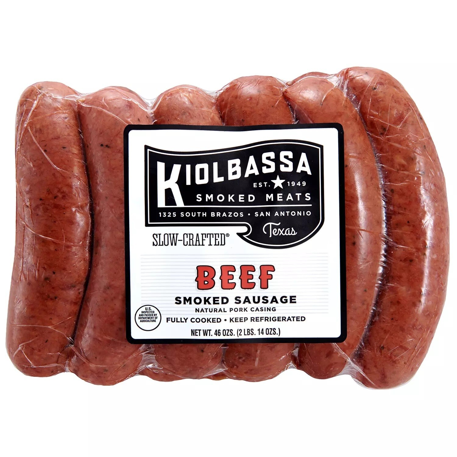 Kiolbassa Beef Smoked Sausage 11ct