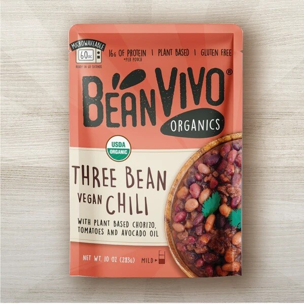 BeanVivo Organic Bean Pouch - Three Bean Vegan Chili