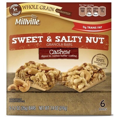 Granola Bars - Sweet & Salty Nut 6ct - Cashew