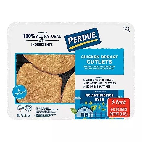 Perdue Fully Cooked Chicken 3pk     Chicken Breast Cutlets