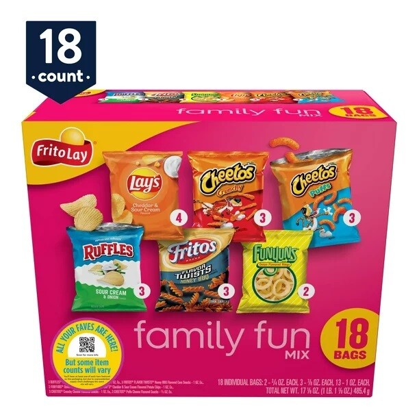 Frito Lay     Variety Pack Family Fun Mix 18ct
