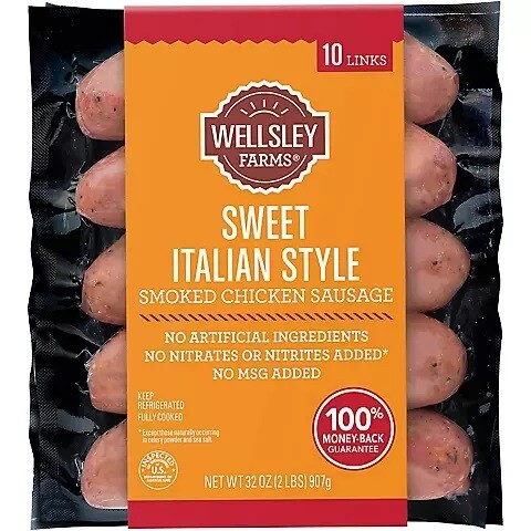 Wellsley Farms Chicken Sausage 10ct     Sweet Italian Style