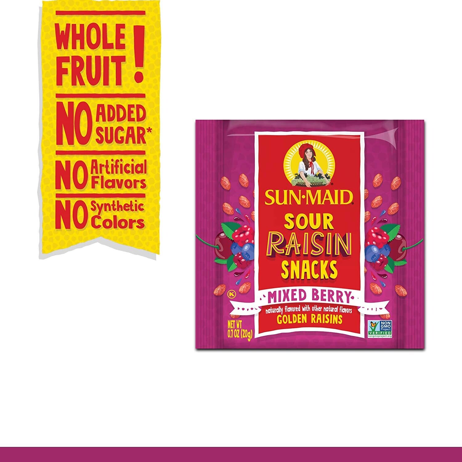 Fruity Raisin Pouches - Sour Mixed Berry