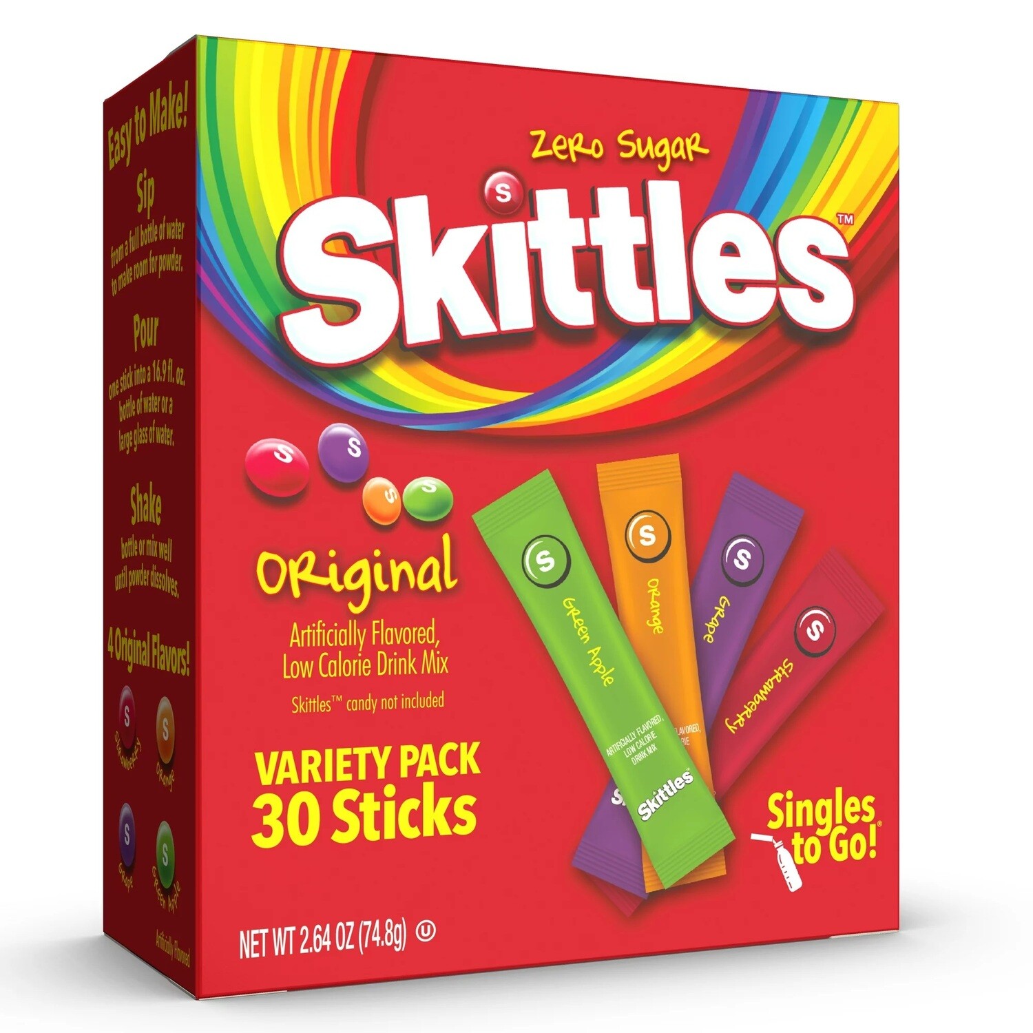 Skittles Singles to Go 30ct - (add to 16.9oz water)