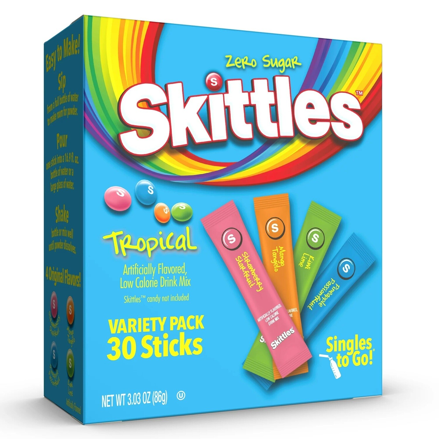 Skittles Tropical Singles to Go 30ct - (add to 16.9oz water)