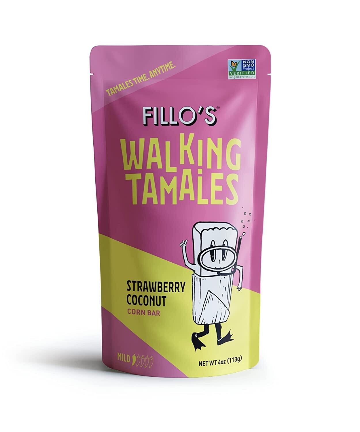 Fillo's Walking Tamales Corn Bar - Strawberry Coconut (mild)