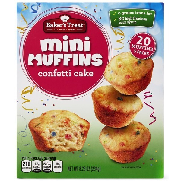 Baker's Treat Mini Muffins - Confetti Cake