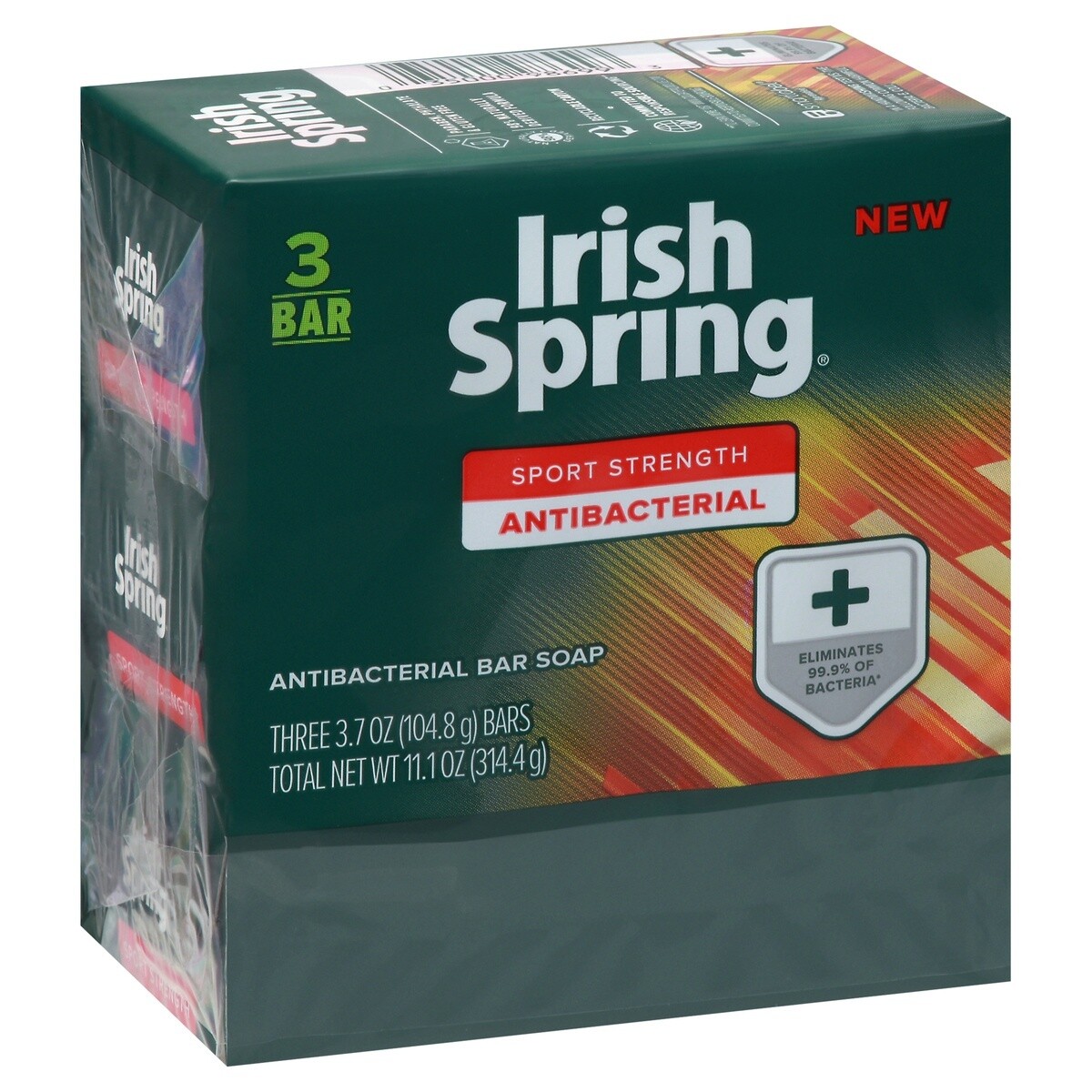 Irish Spring Anti-bacterial 3.7oz 3ct