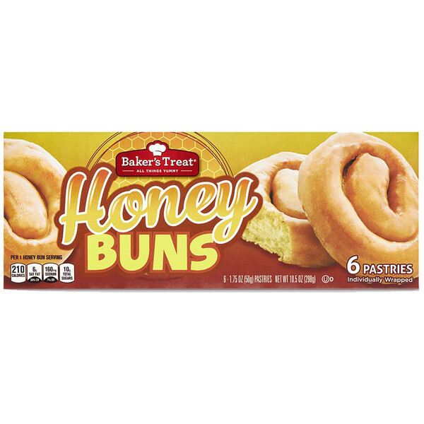 Baker's Treat Glazed Honey Buns 6ct