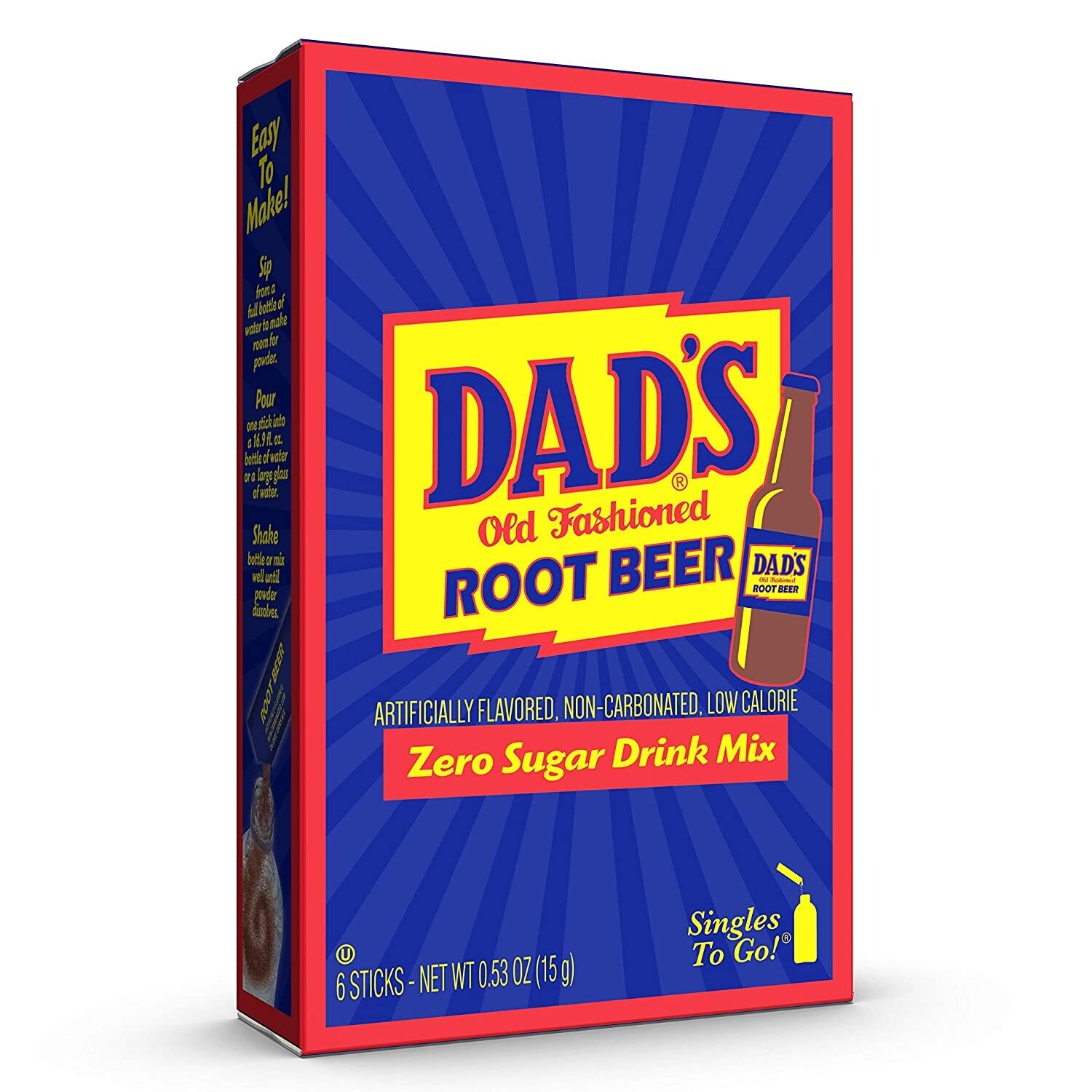Dad's Old-Fashioned Root Beer  (add to 16.9oz water)     6ct