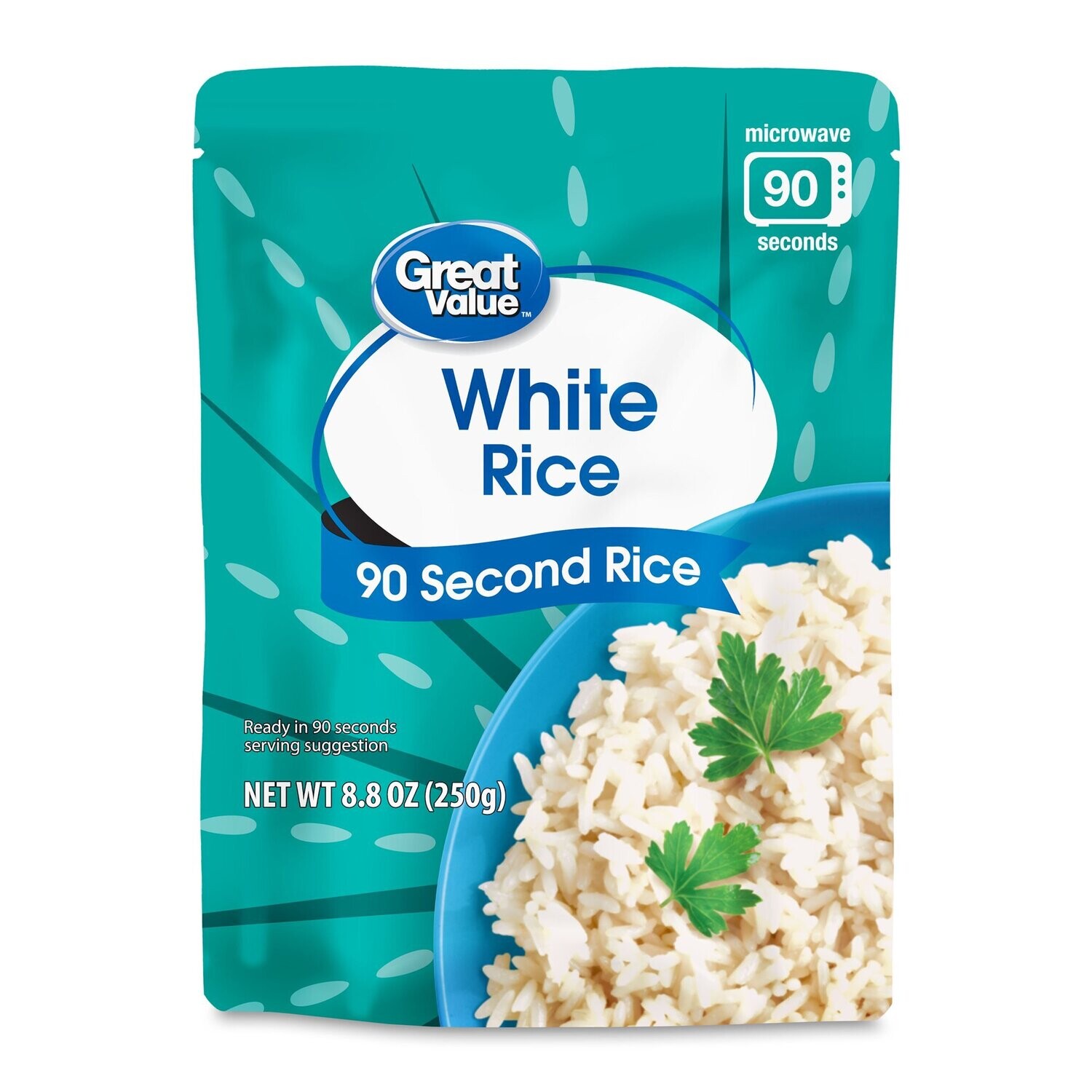 Great Value Rice Microwavable Pouch - White