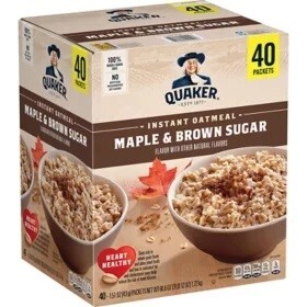 Quaker Instant Oatmeal Maple & Brown Sugar 40ct