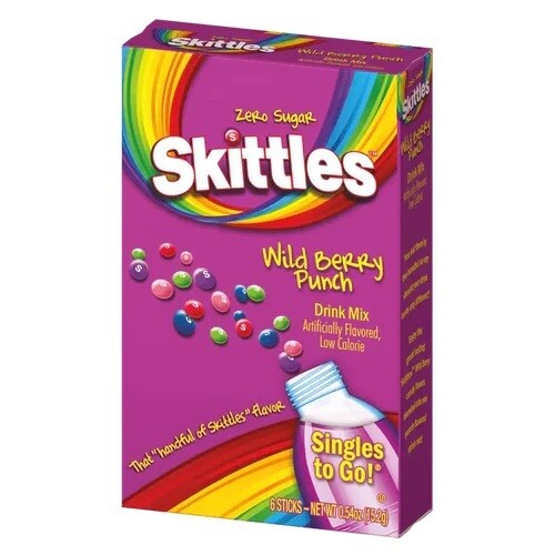 Skittles Wild Berry Singles to Go 6ct - (add to 16.9oz water)