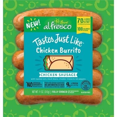 Al Fresco Chicken Sausage 4ct (contains pork) Tastes Just Like Chicken Burrito