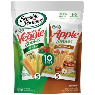 Sensible Solutions Veggie Straws 5 Sea Salt &amp; 5 Apple Straws Cinnamon