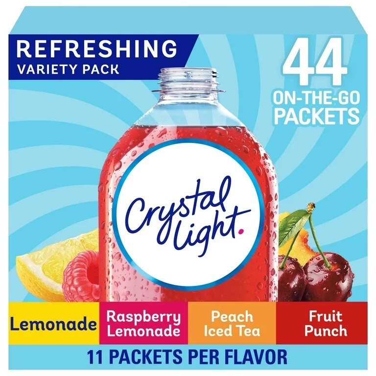 Crystal Light Variety Pack Drink Mix (add to 16.9oz water) 44ct