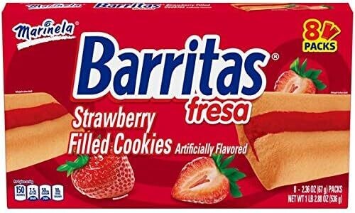Marinela Mexican Cookies Barritas Strawberry-filled Cookies 8ct