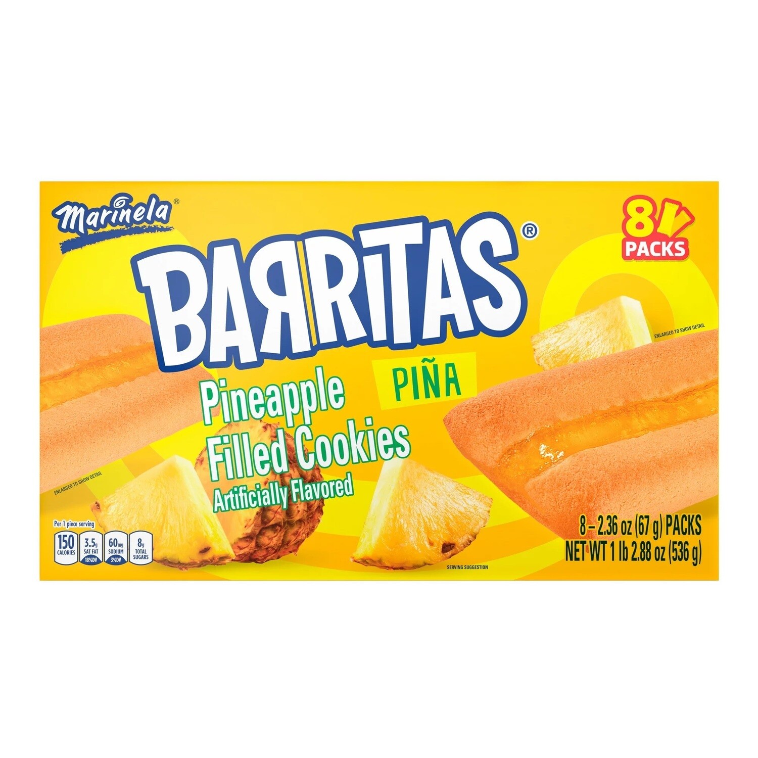 Marinela Mexican Cookies Barritas Pineapple-filled Cookies 8ct