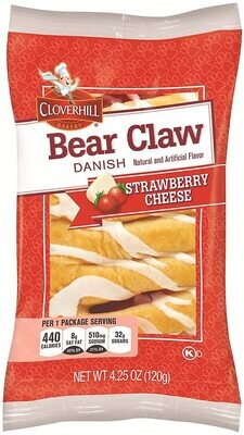 Cloverhill Bear Claw - Strawberry Cheese 6ct