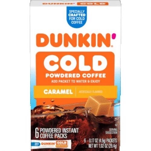 Dunkin' Cold Powdered Coffee Caramel 6ct