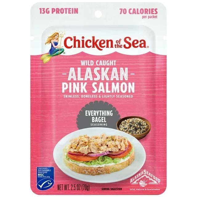 Chicken of the Sea Pink Salmon     Everything Bagel