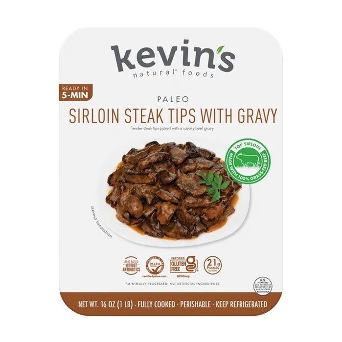 Kevin's Natural Foods Fully Cooked - Sirloin Steak Tips with Gravy
