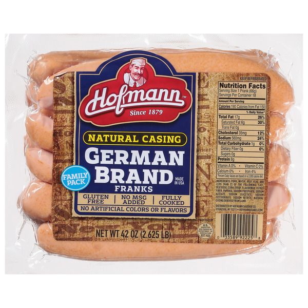 Hofmann Natural Casing German Brand Franks 18ct Family Pack