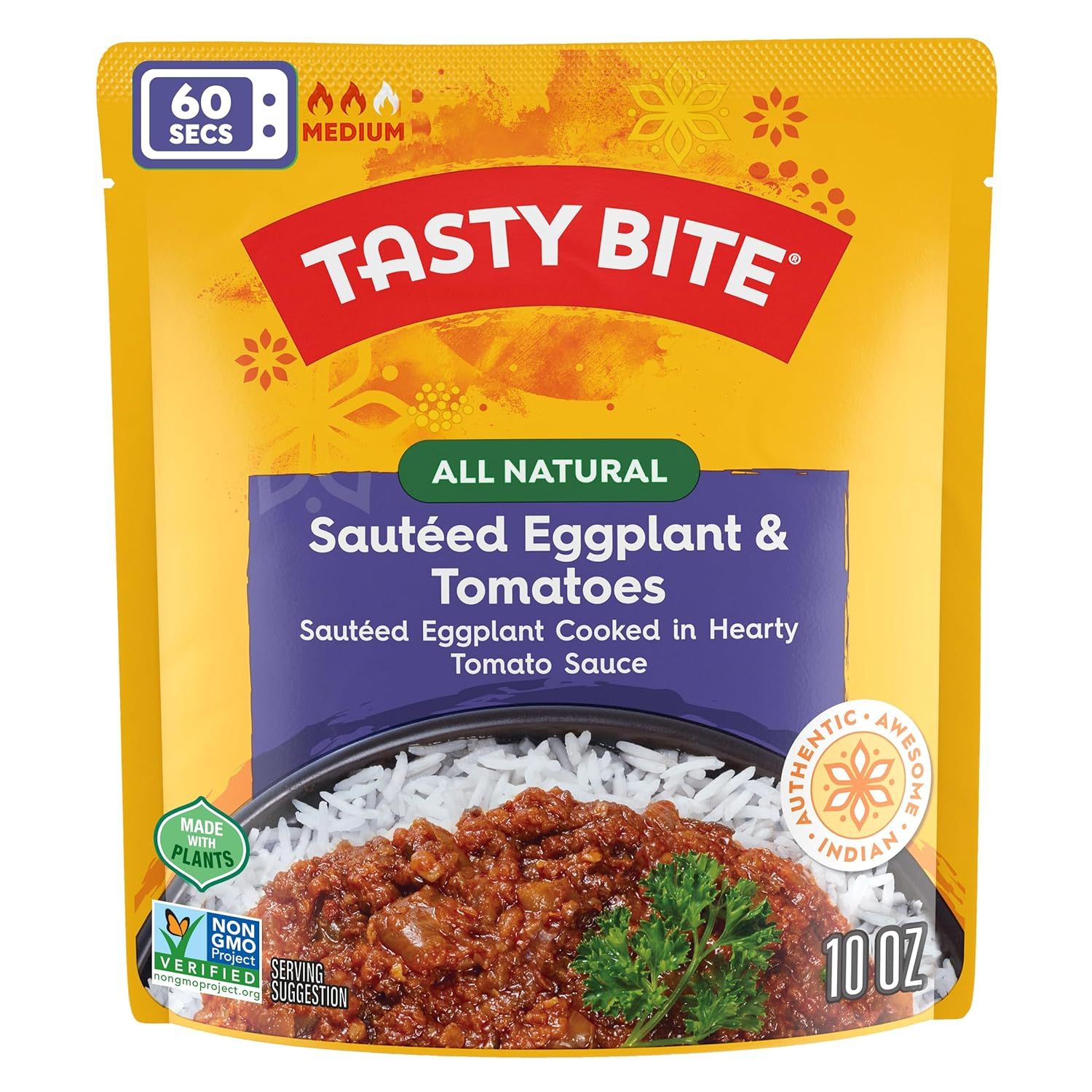 Tasty Bite Indian Microwave Pouches Sautéed Eggplant (Punjab)