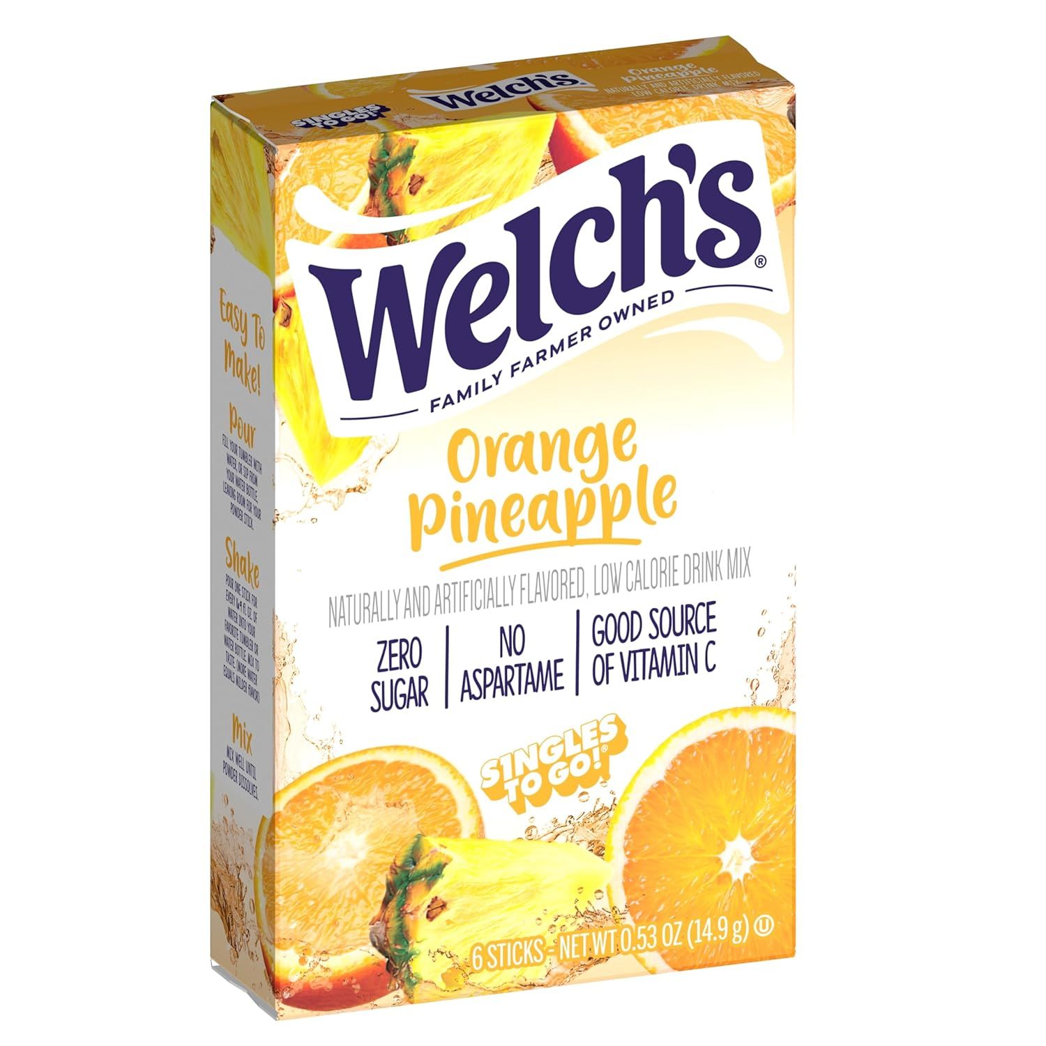 Welch&#39;s 6ct - (add to 16.9oz water)     Orange Pineapple