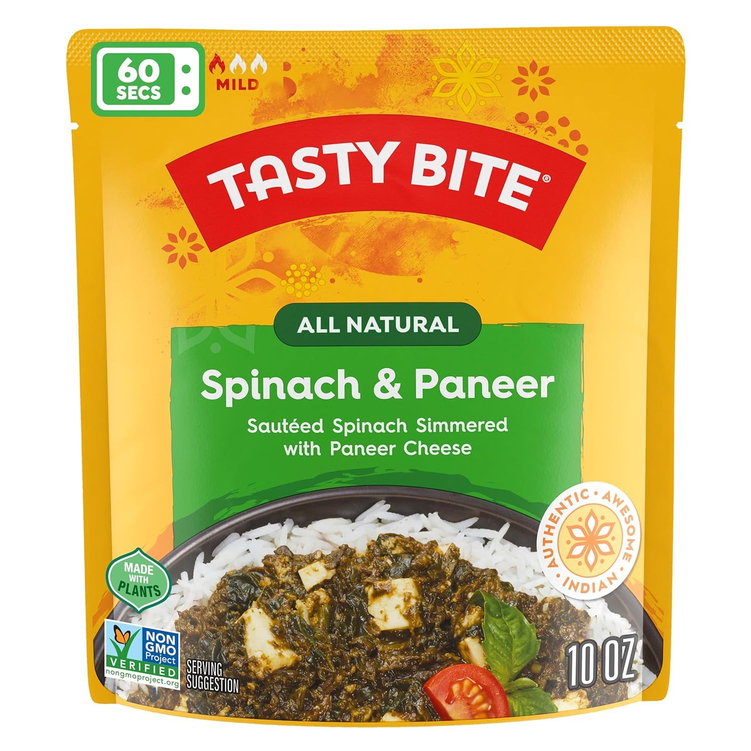 Tasty Bite Indian Microwave Pouches Spinach &amp; Paneer (Kashmir)