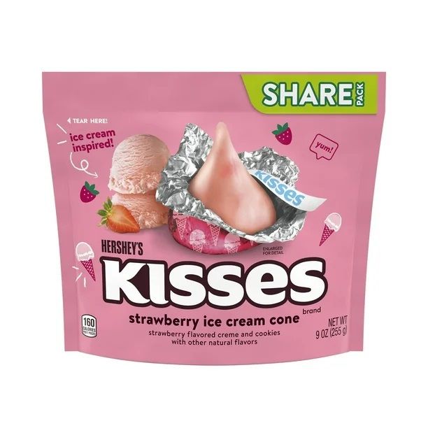 Share Pack    Hershey&#39;s Kisses Strawberry Ice Cream Cone
