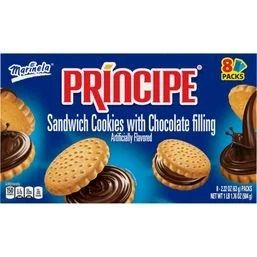 Marinela Mexican Cookies Principe Sandwich Cookies with Chocolate Filling 8ct