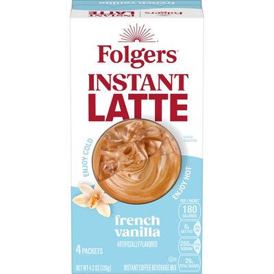 Folger&#39;s Instant Latte French Vanilla Sticks 4ct