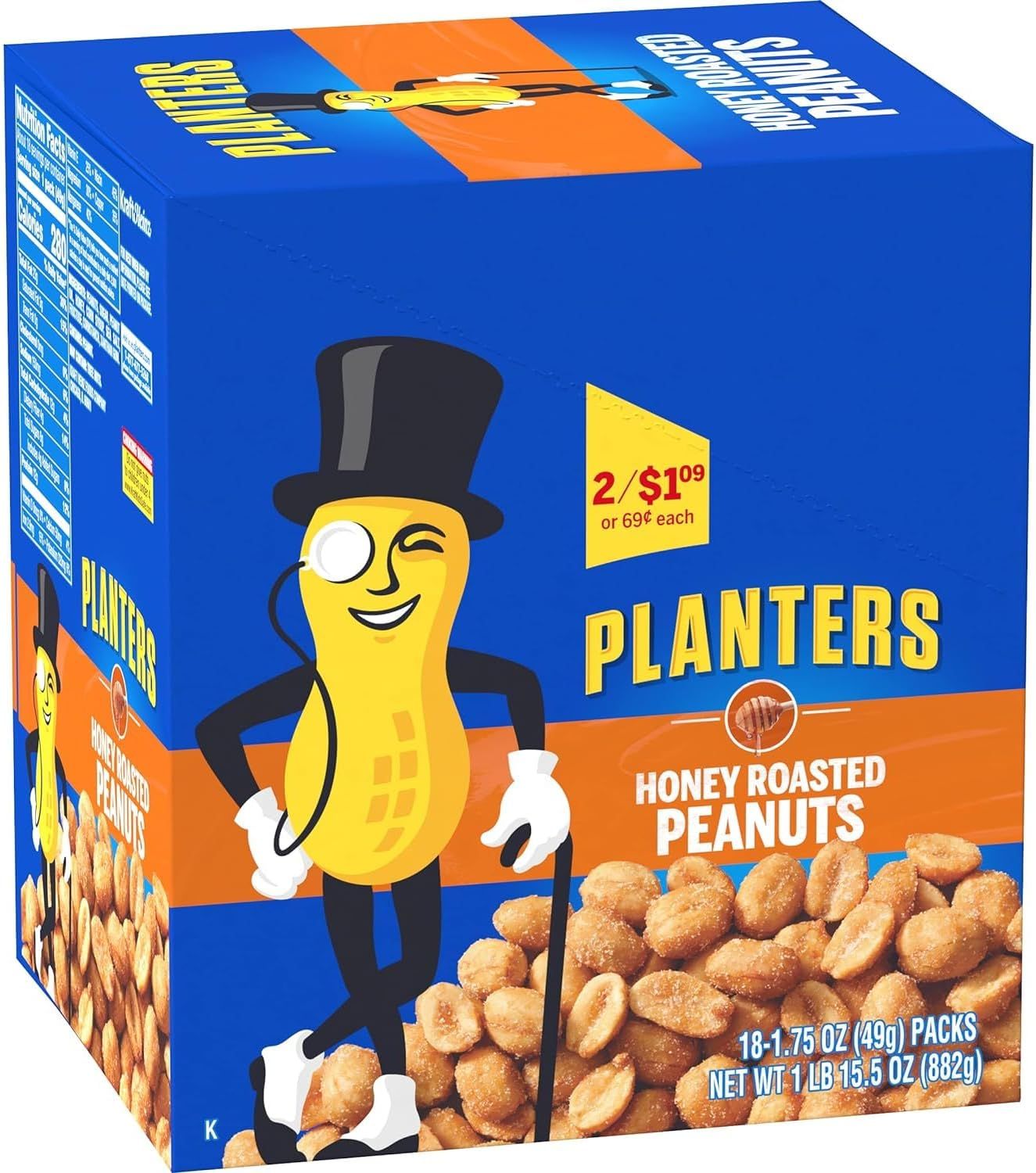 Planters Peanuts Honey Roasted 18ct