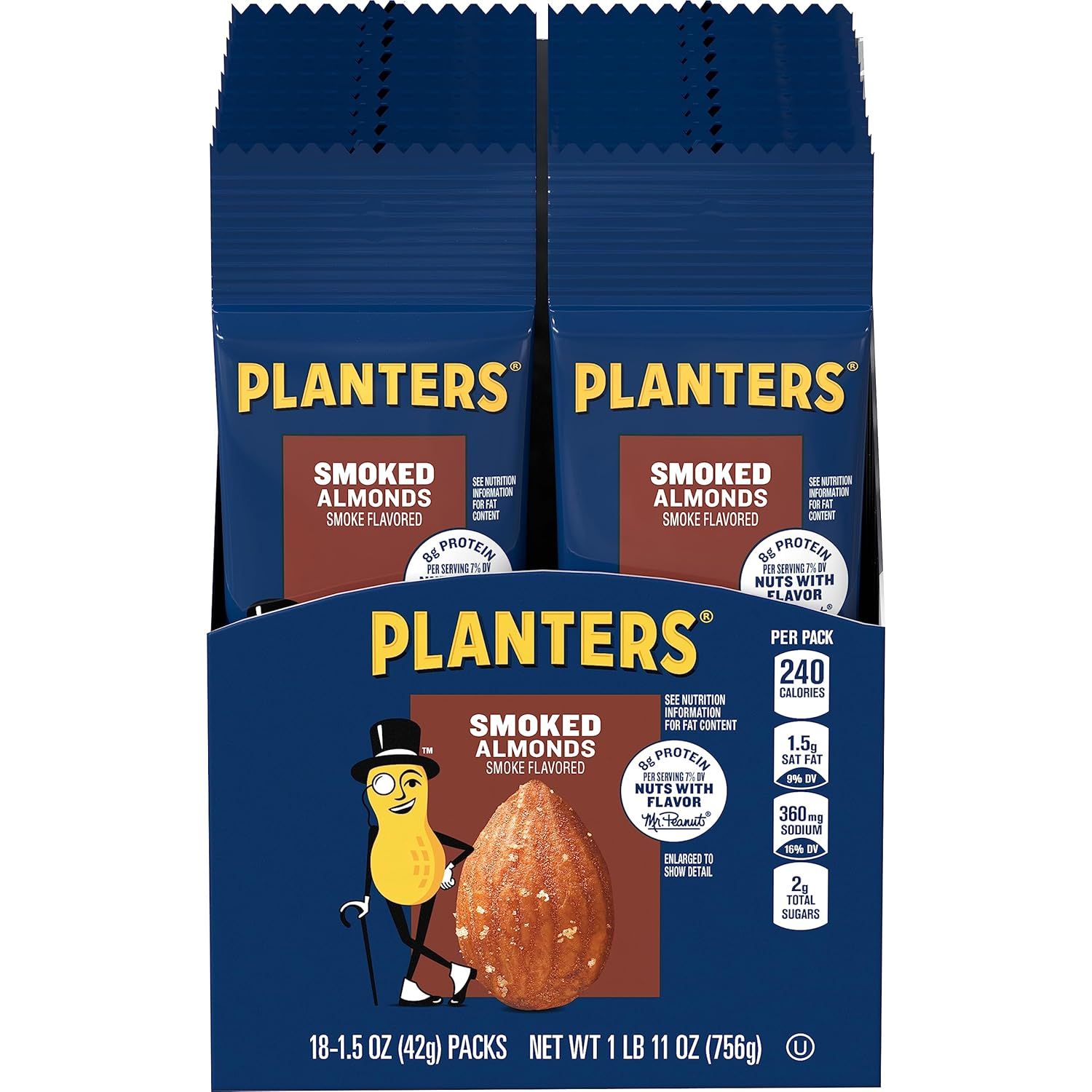 Planters Almonds Smoked 18ct