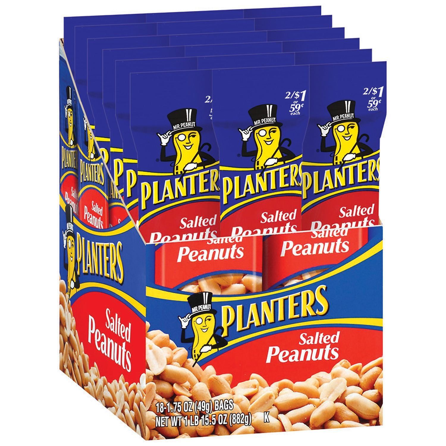 Planters Peanuts Salted 18ct