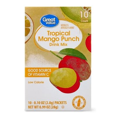 Great Value Drink Mix 10ct (add to 16.9oz water) - Tropical Mango Punch