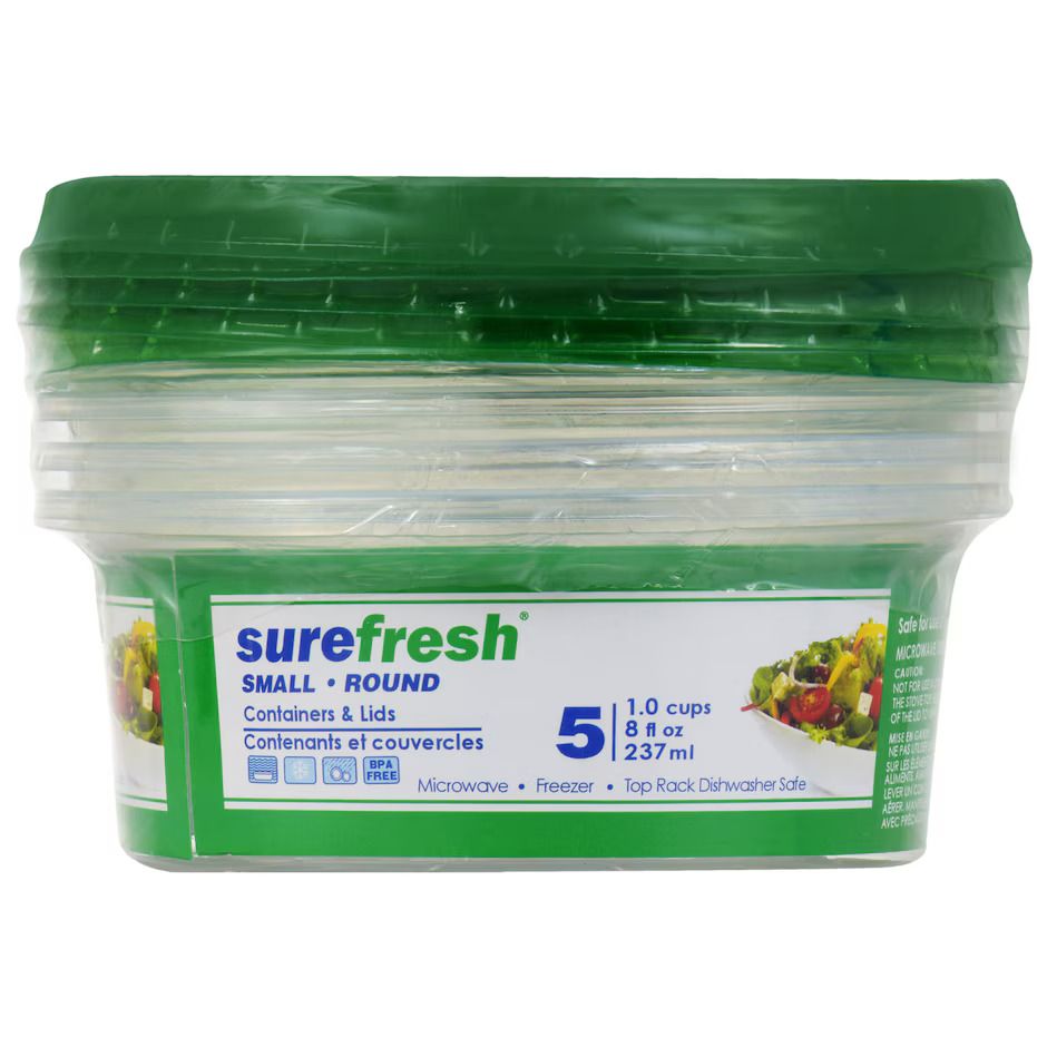 SureFresh Round Container w/lid 8oz 5ct