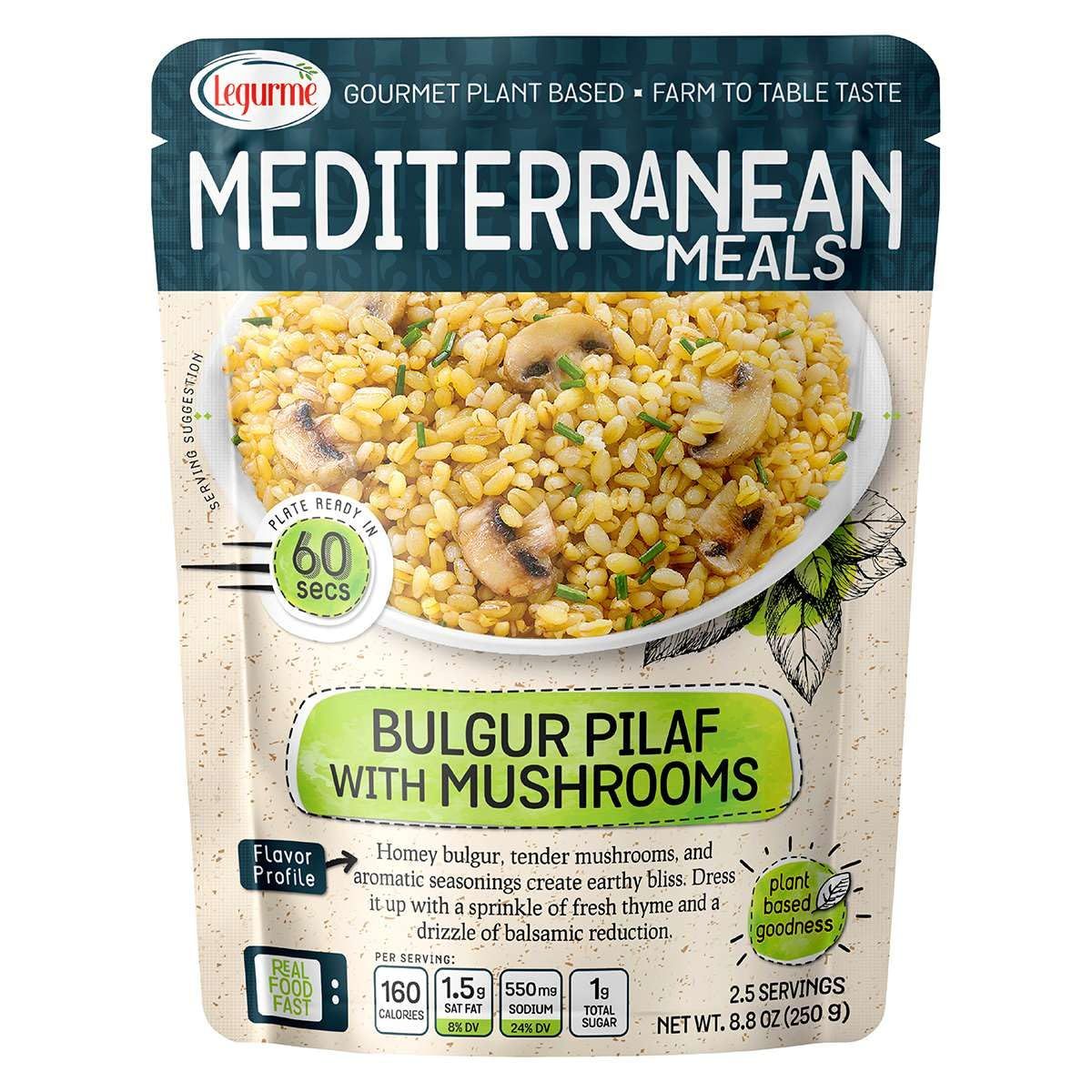 Legurme Mediterranean Meals - Bulgur Pilaf with Mushrooms