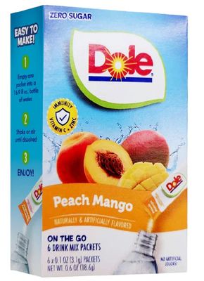 Dole Peach Mango (add to 16.9oz water)     6ct