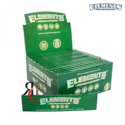 Elements King Size Slim Green Tobacco Rolling Paper 50ct. hermetically sealed