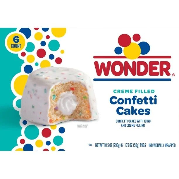 Wonder - Creme Filled Confetti Cakes 6ct