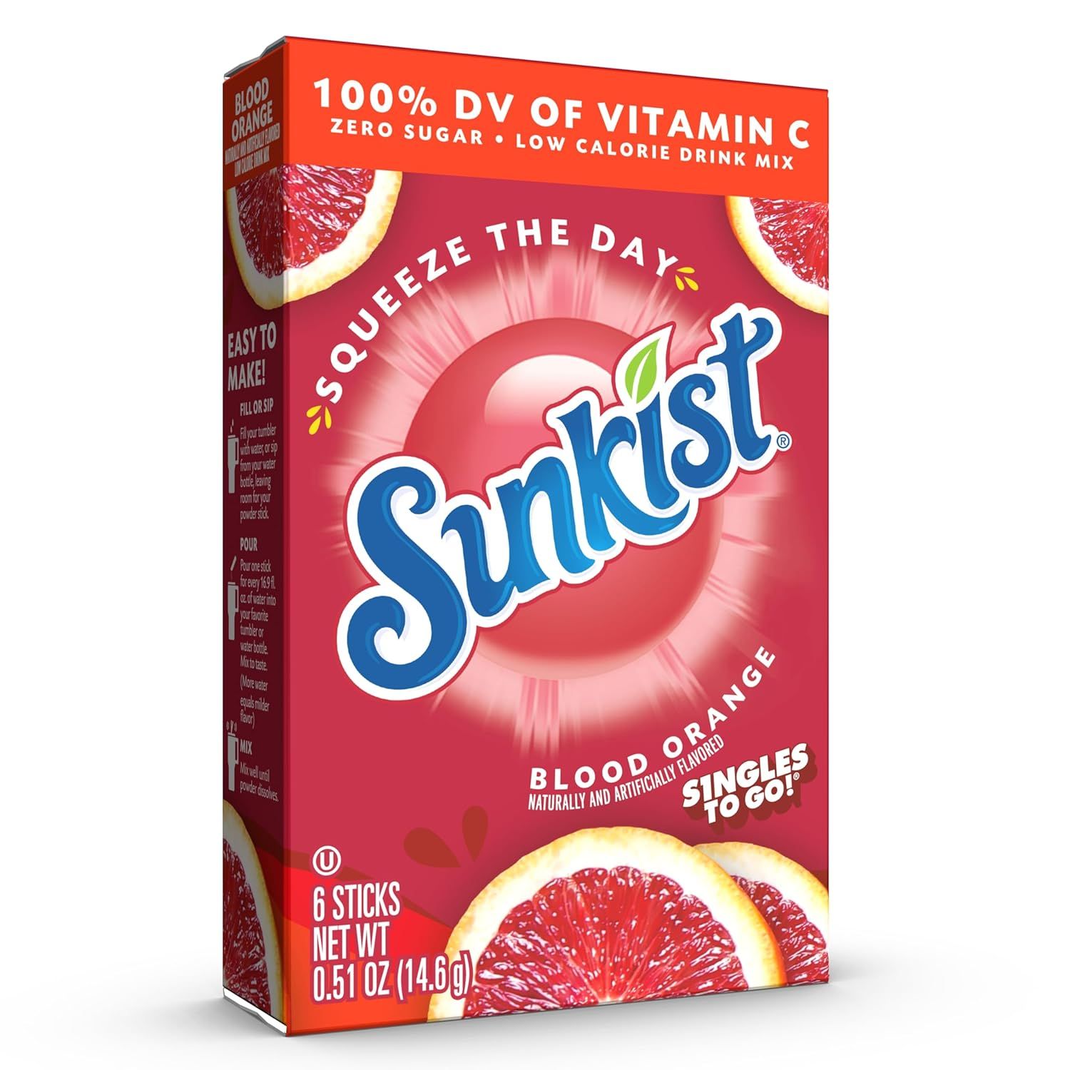 Sunkist Singles to Go! (add to 16.9oz water)     Blood Orange