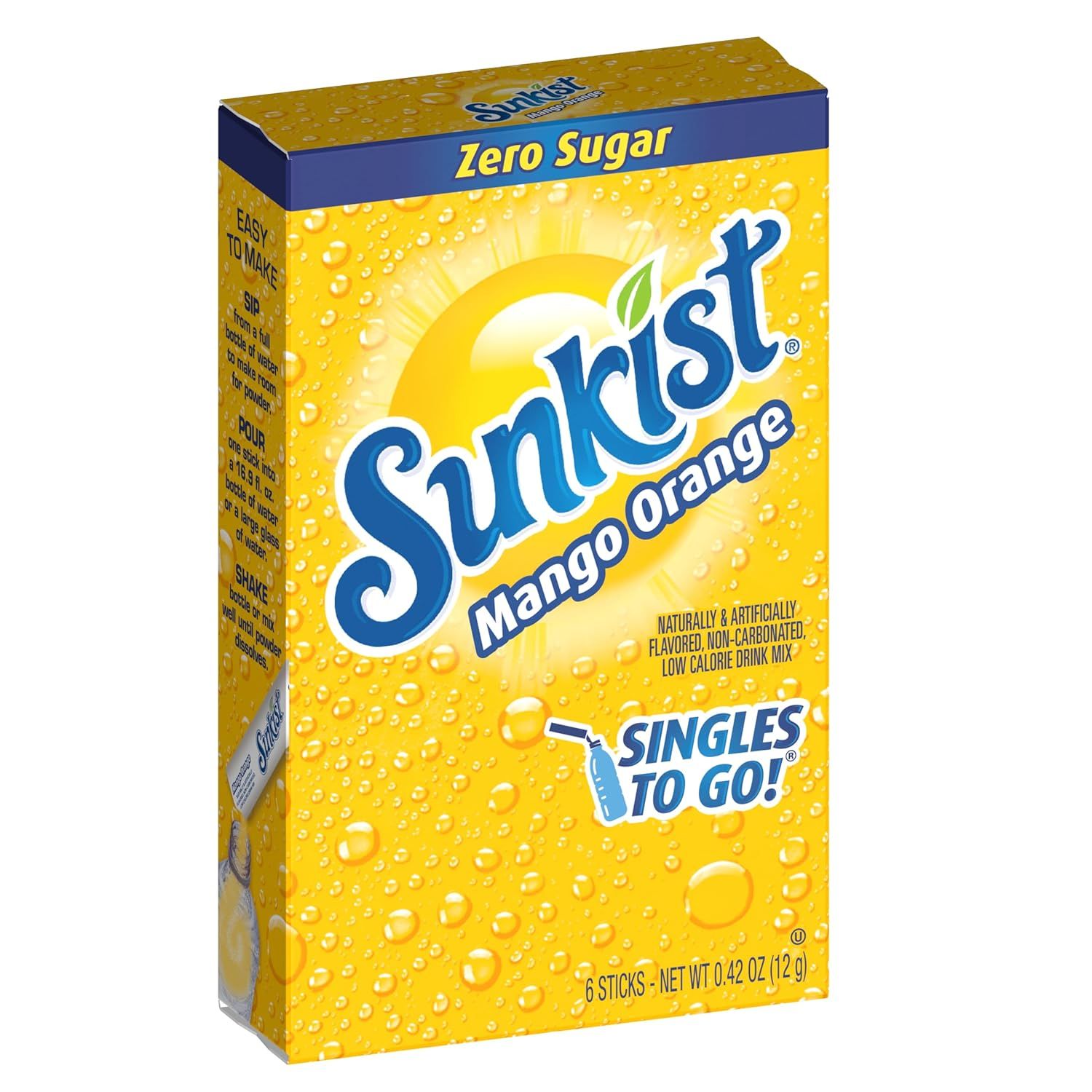 Sunkist Singles to Go! (add to 16.9oz water)     Mango Orange