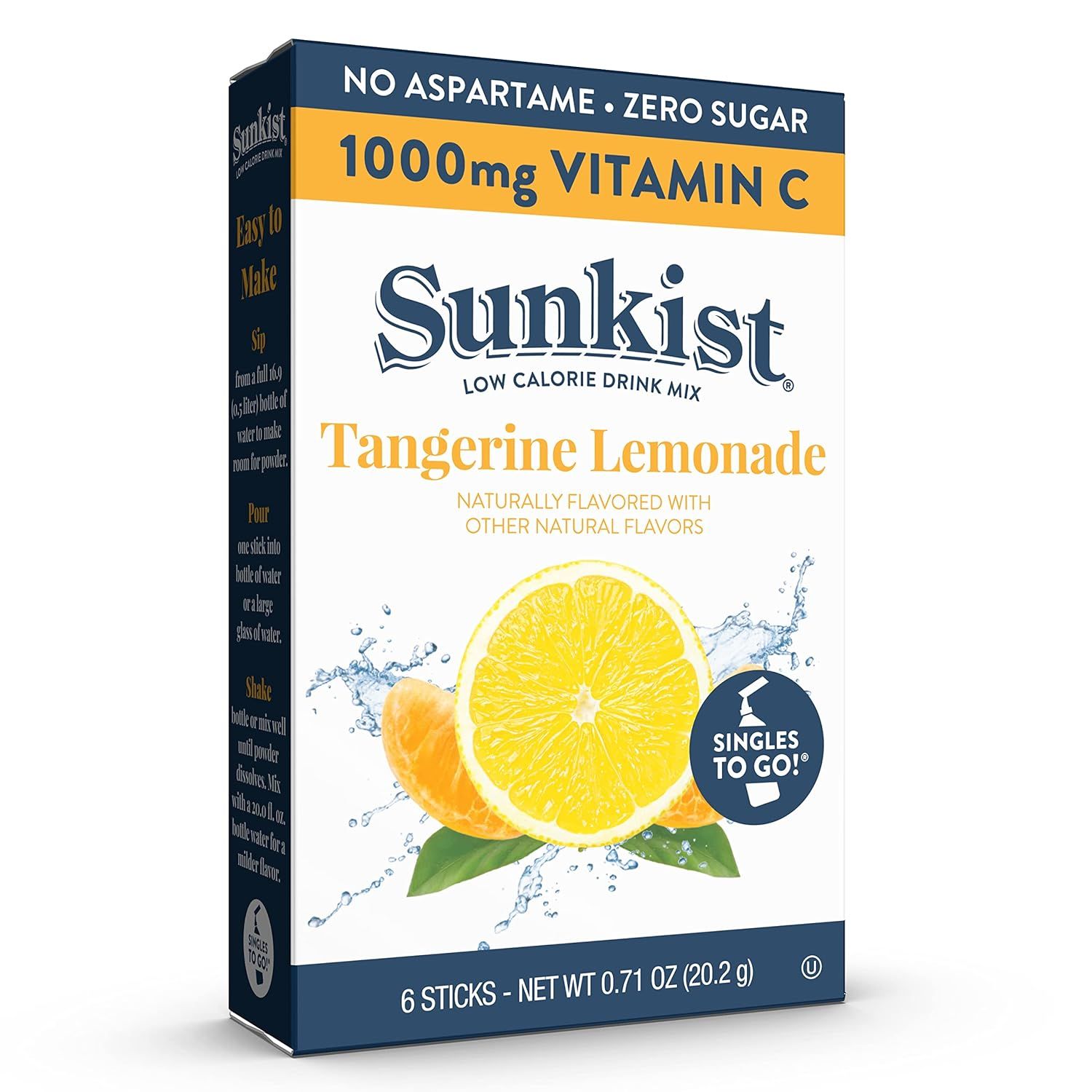 Sunkist Singles to Go! (add to 16.9oz water)     Tangerine Lemonade