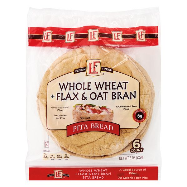 L&#39;oven Fresh Pita Bread 4ct - Whole Wheat with Flax &amp; Oat Bran