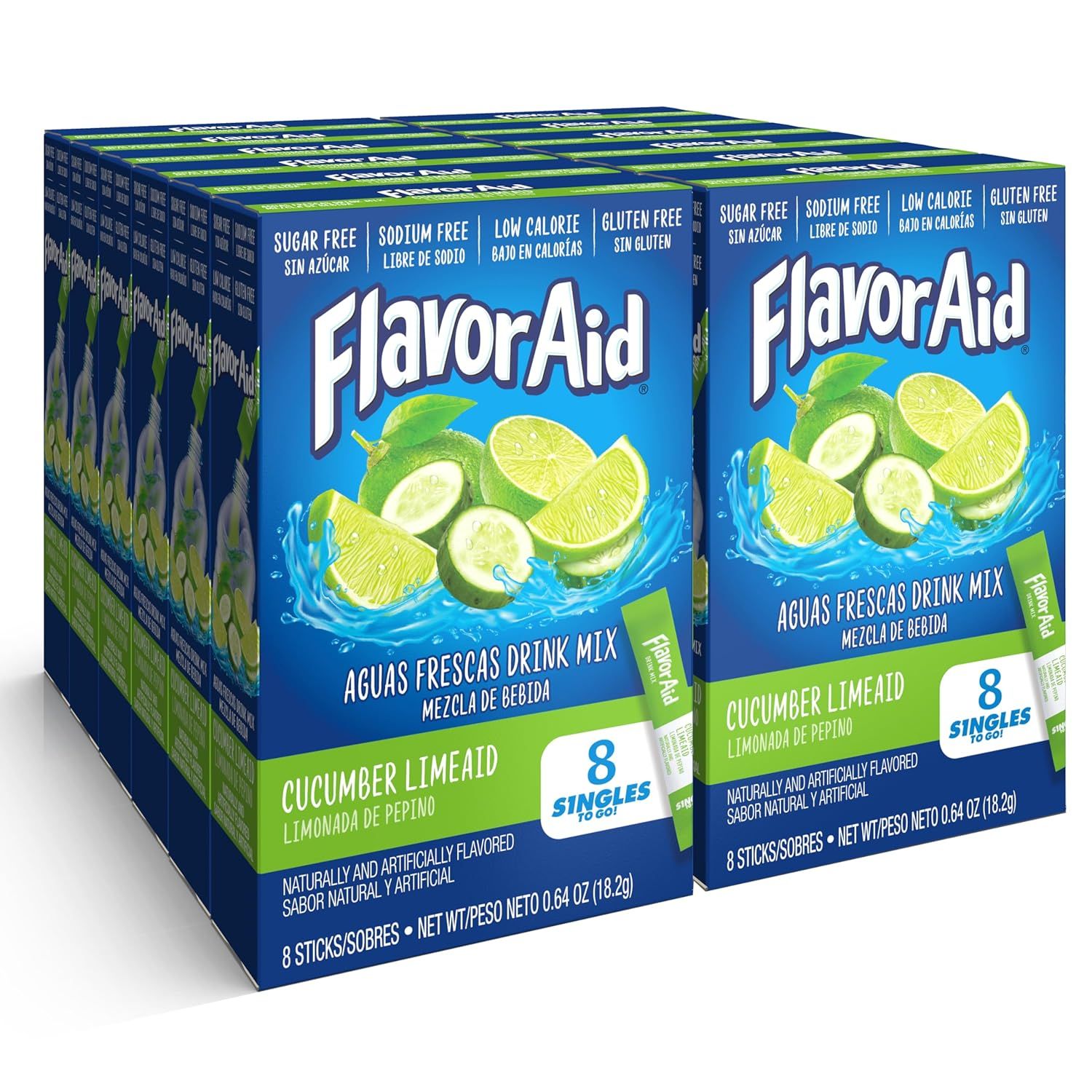 FlavorAid Cucumber Limeaid 8ct (add to 16.9oz water)